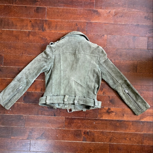 BLANKNYC Women Cropped Suede Leather Motorcycle Jacket Small - Picture 6 of 10